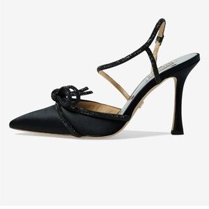 Badgley Mischka Elaine Pump heel black bow detail New 6